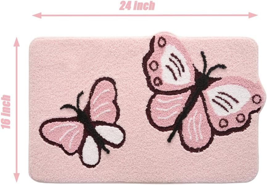 Cute Butterfly Shaped Non Slip Absorbent Bath Mat - Image 2