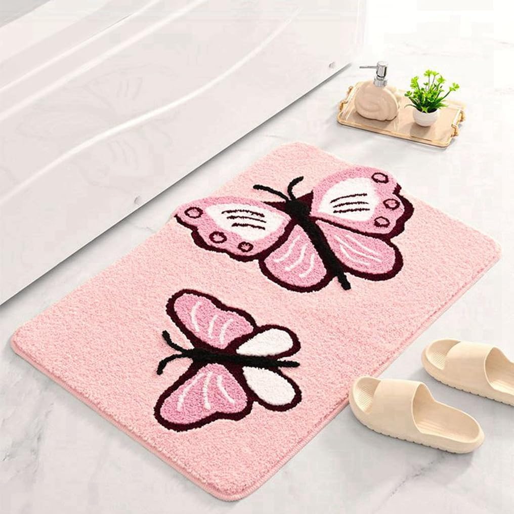 Cute Butterfly Shaped Non Slip Absorbent Bath Mat