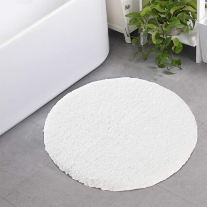Plush Microfiber Round Bathroom Mat