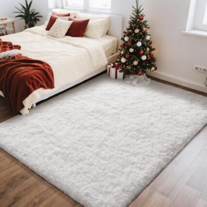 Fluffy Shag Plush Area Rug for Bedroom Nursery