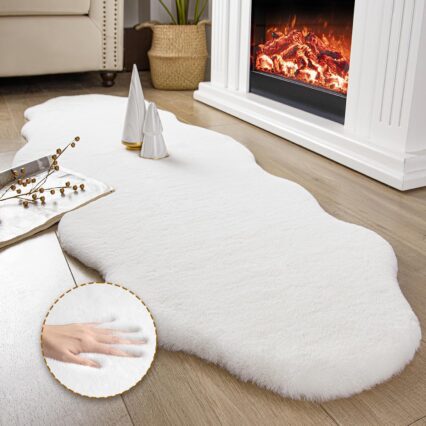 Soft Faux Rabbit Fur Rug for Nursery Bedroom Decor