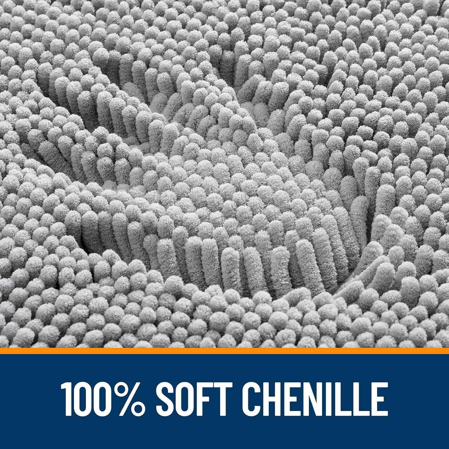 Round Chenille Bathroom Mat - Image 2