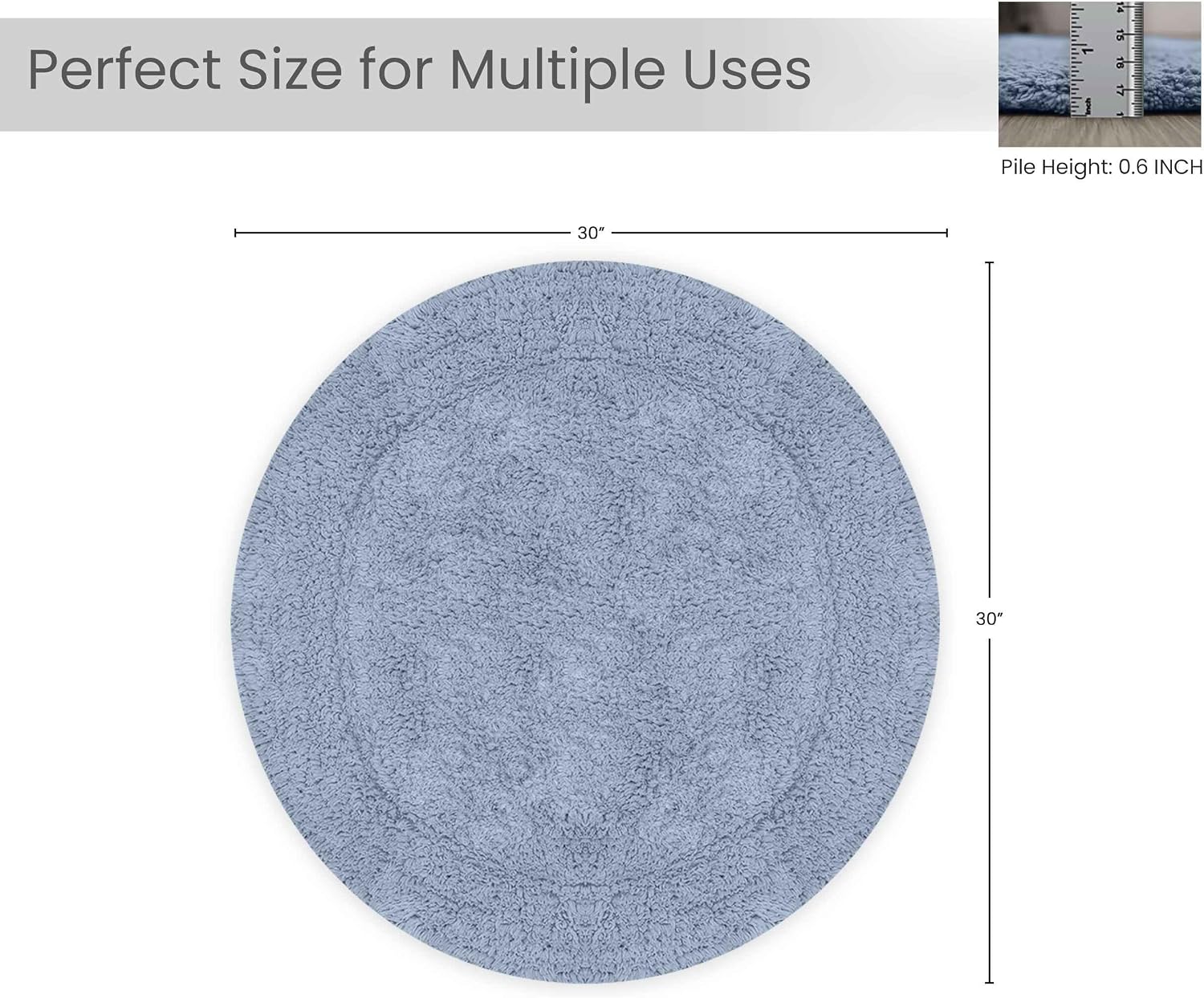 Cotton Tufted Round Bathroom Mat - Image 2