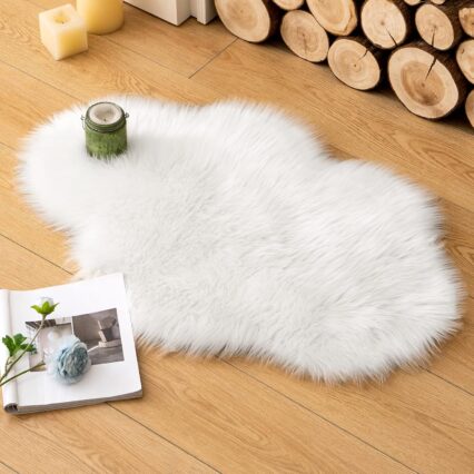 Fluffy Faux Fur Sheepskin Cloud Rug for Bedroom