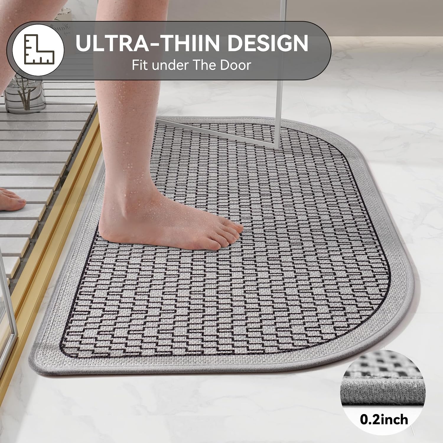 Ultra-Thin Quick-Dry Semi-Circle Bathroom Mat - Image 2