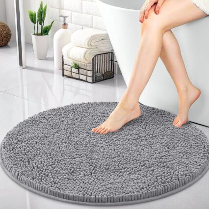 Round Chenille Bathroom Mat