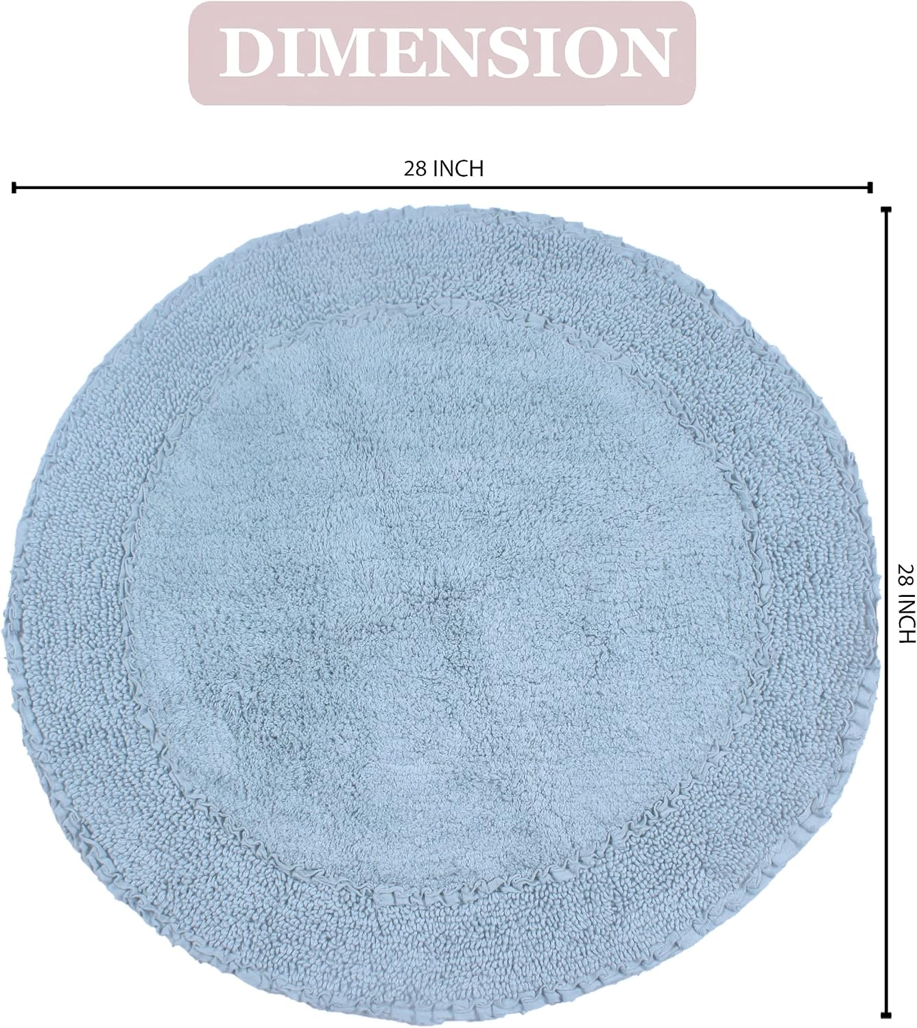 Cotton Double-Ruffle Round Bathroom Mat - Image 2
